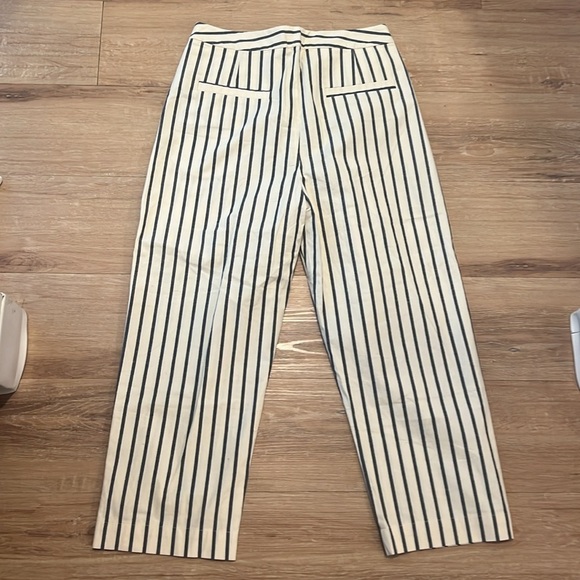 Mo Vint Women Cropped Stripe Wide Leg Pants, Blue Stripe Size - Medium NWT - Picture 6 of 12